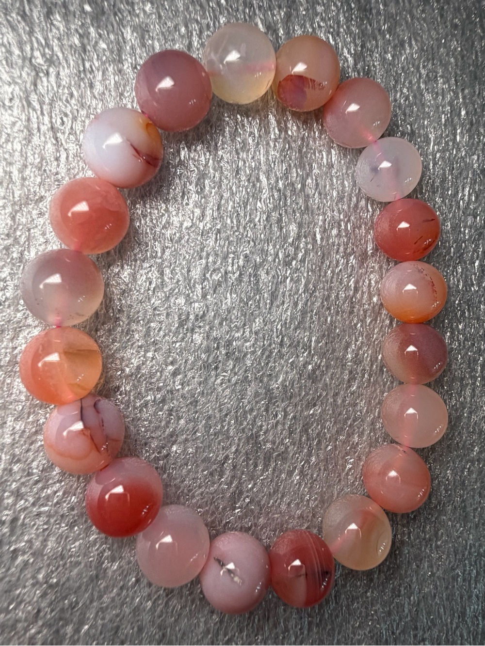 10MM Pink Candy Agate Natural Crystal Bracelet